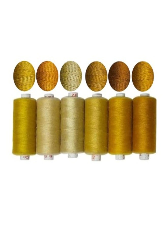 Domick Jeans Repair Thread for Sewing Leather, Jeans, Upholstery, Bag, Purse, etc. Heavy-Duty high tensile, 3 ply 400 MTR Each Roll (Combo Pack 6 Pcs) - Image 1